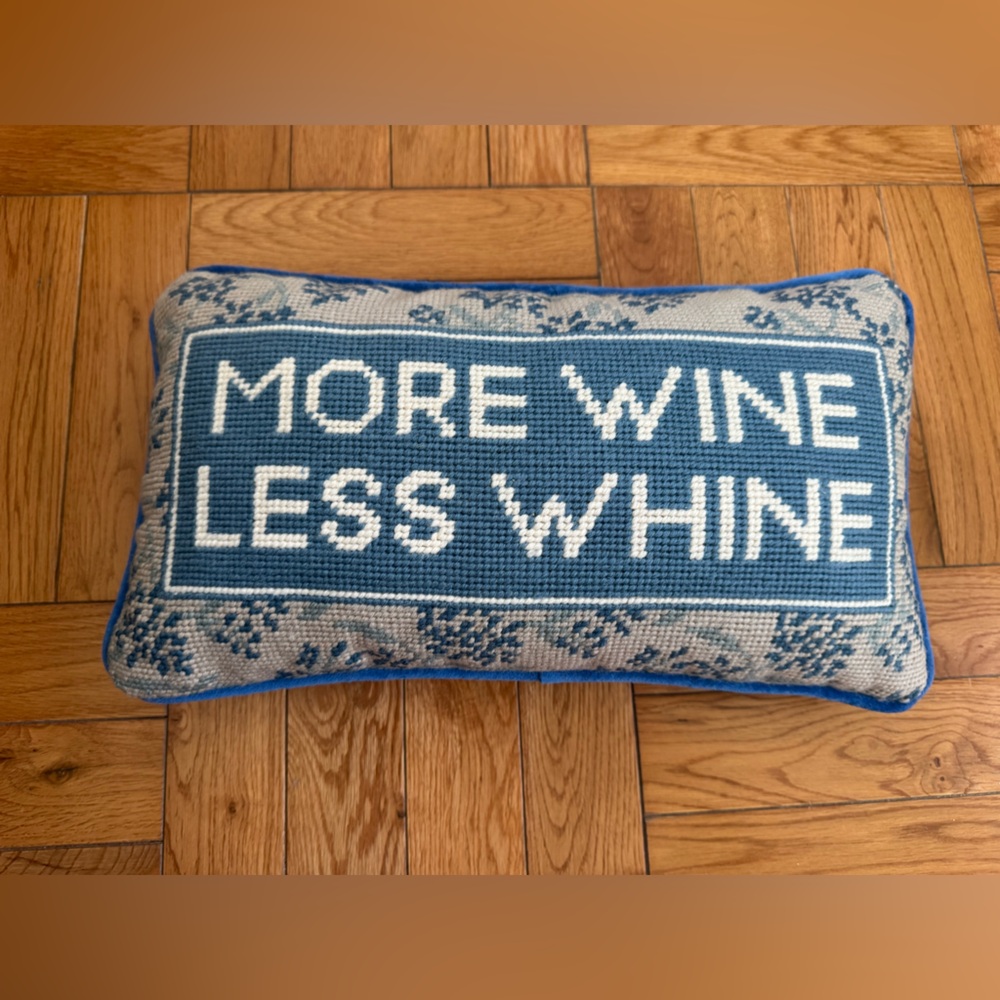 Blue and White Accent Pillow